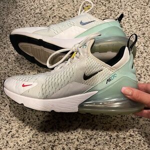 Nike Air Max 270 White and Light Green Sneakers